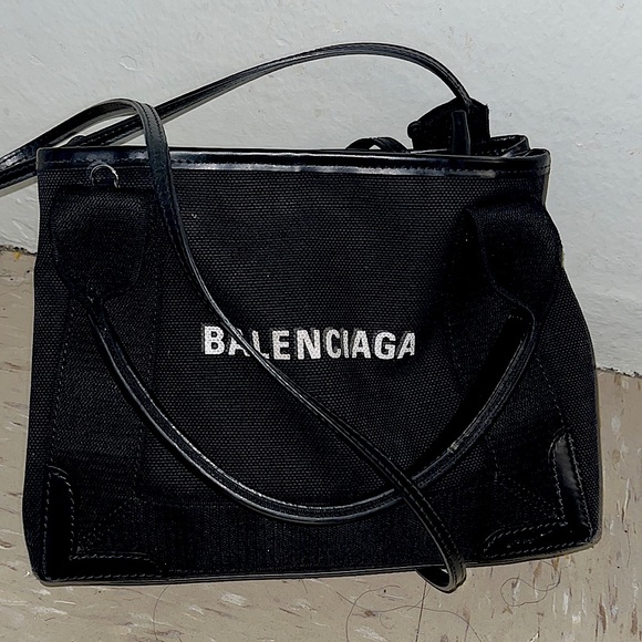 Women's Black Xs Cabas Navy Cotton Bag - Picture 1 of 4